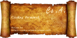 Csaby Armand névjegykártya